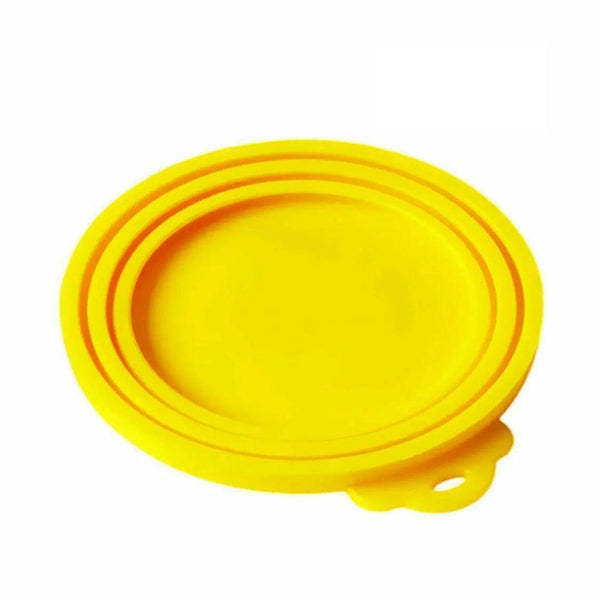 1 X Yellow Silicone Pet Food Can Cover Reusable Lid For Storage Food Storage Containers