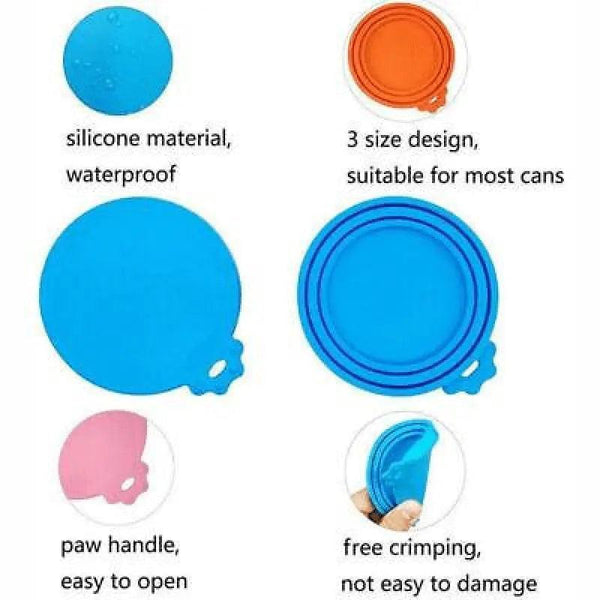 1 X Yellow Silicone Pet Food Can Cover Reusable Lid For Storage Food Storage Containers