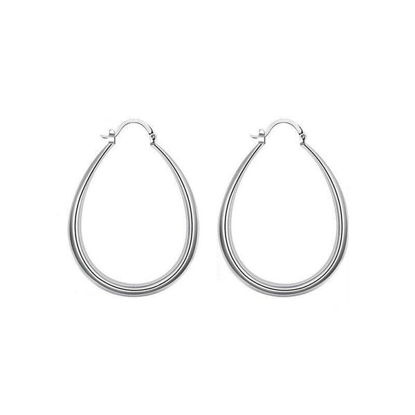 Elegant Teardrop Silver Filled Hoop 41Mm Lightweight Fashion Jewelry Earrings