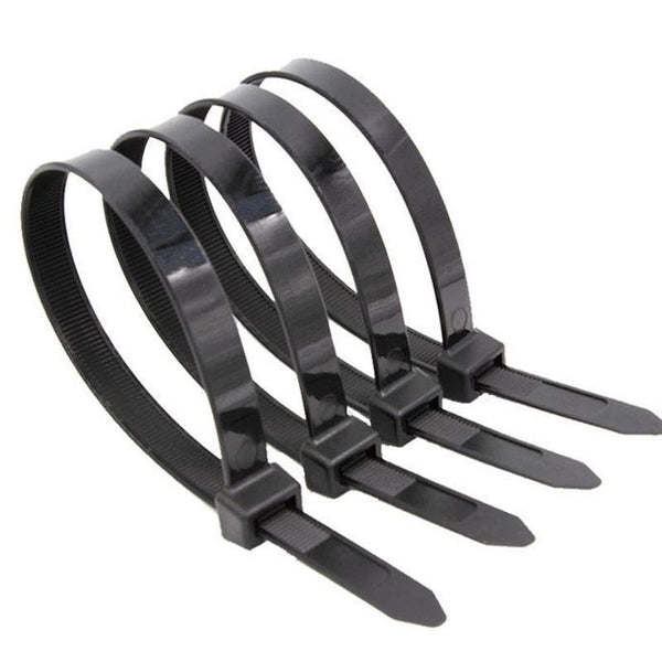 250X Cable Ties Zip Nylon Uv Stabilised Black 3.5*300Mm Cable Ties & Organisers