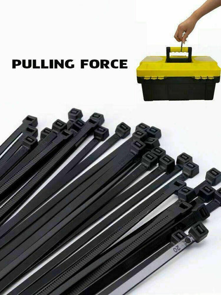 50X Cable Ties Zip Nylon Uv Stabilised Black 4.8*300Mm Cable Ties & Organisers