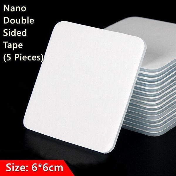 Nano Double Sided Tape Clear Adhesive Traceless Gel Pad 6X6cm Reusable Anti Slip 10 Pcs Adhesive Tapes