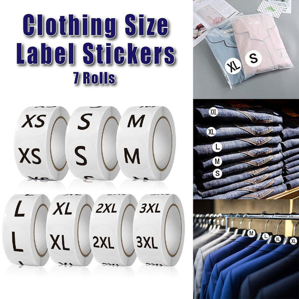 7 Rolls Clothing Size Label Sticker 1Inch Round Labels Self Adhesive Label Printers