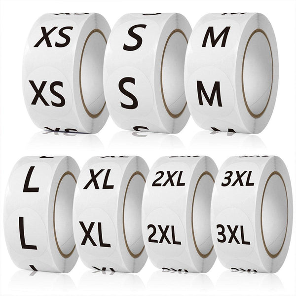 7 Rolls Clothing Size Label Sticker 1Inch Round Labels Self Adhesive Label Printers