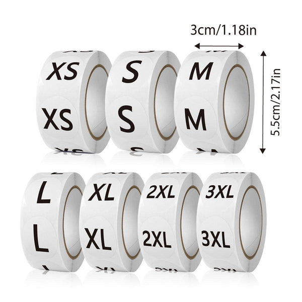7 Rolls Clothing Size Label Sticker 1Inch Round Labels Self Adhesive Label Printers