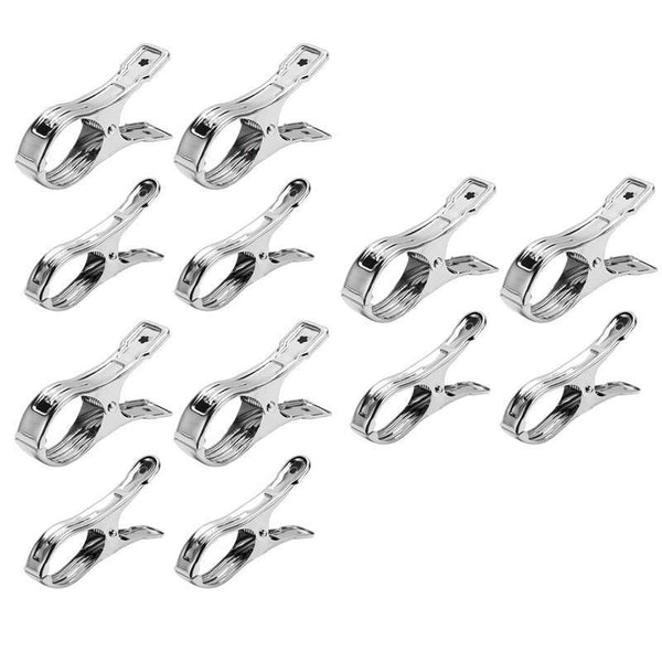 Large Stainless Steel Clothes Pegs Hanging Clip Laundry Windproof Clamp 12Cm *12 Pcs Pegs & Peg Bags