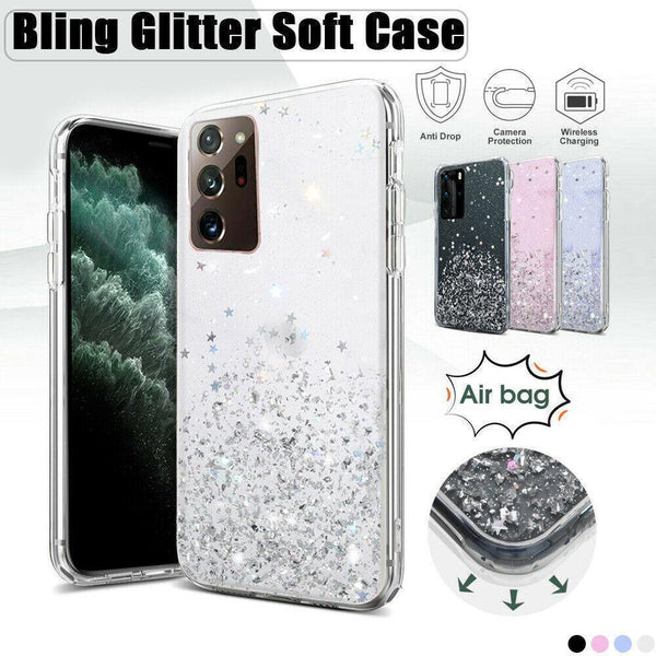 For Samsung Galaxy S20 Fe S21 Ultra Shockproof Bling Glitter Soft Case Pink S8+ Cases Covers & Skins