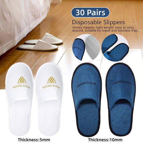 30 Pairs Hotel Guesthouse Hospitality For Household Comfort And Use White Slippers