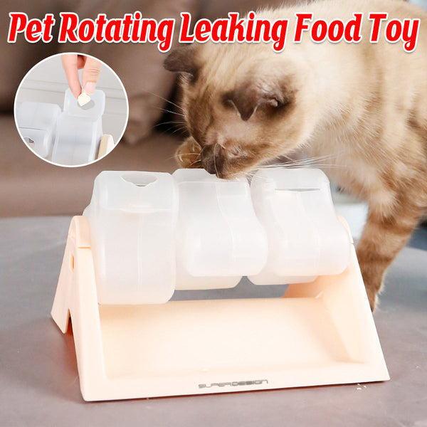 Cat Puzzle Feeder Toy Turntable Leaky Food Dispenser For Snacks Freeze Treats Cat Toys