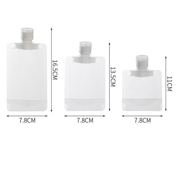 15Pcs Reusable Cosmetic Travel Leakproof Pouch Set 30Ml 50Ml 100Ml Makeup Bags & Cases