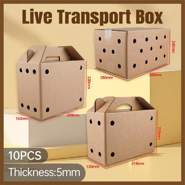 10Pcs Disposable Cardboard Pet Carrier 3 Sizes For Small Animals 38X28x24cm Pet Transport
