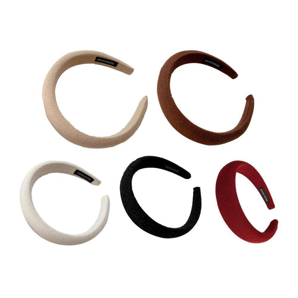 Women Thick Padded Wide Headband Sponge Hairband Wedding Party Plain White Headbands