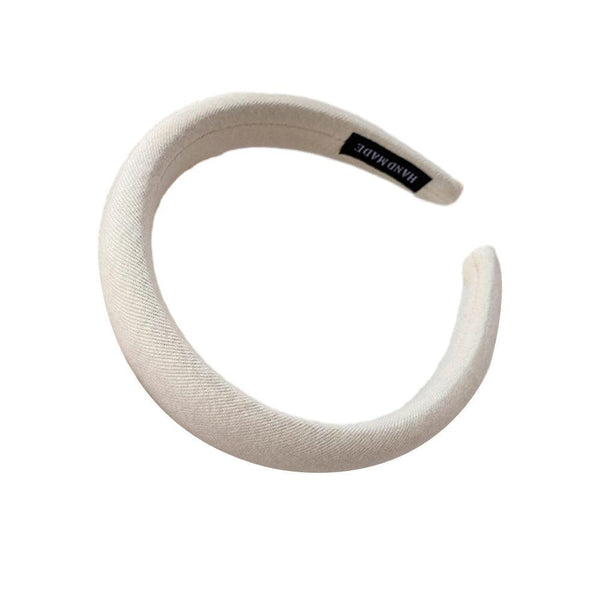 Women Thick Padded Wide Headband Sponge Hairband Wedding Party Plain White Headbands