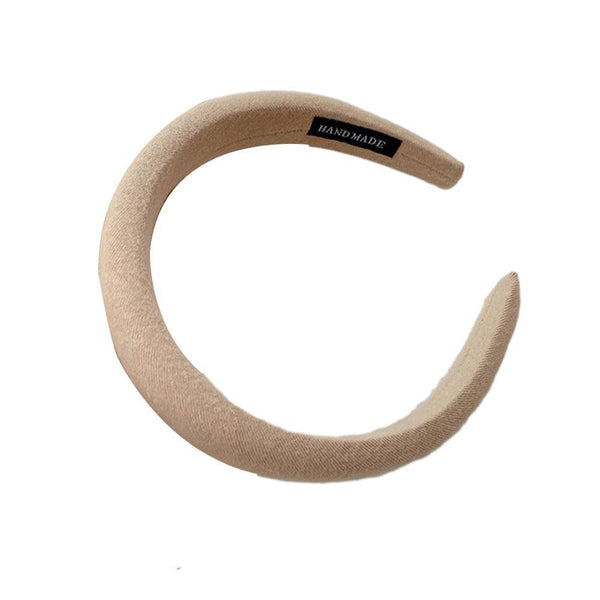 Women Thick Padded Wide Headband Sponge Hairband Wedding Party Plain White Headbands