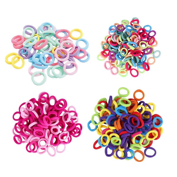 100Pcs Colorful Elastic Hair Ties For Girl Ponytails High Stretch Bands Set Red Hair Accessories