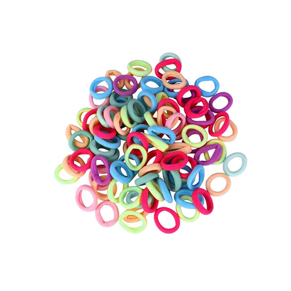 100Pcs Colorful Elastic Hair Ties For Girl Ponytails High Stretch Bands Set Spring Hair Accessories