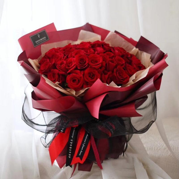 20Pcs Plastic Waterproof Flower Gift Wrapping Paper Florist Bouquet Packaging Red+Wine Gift Bags