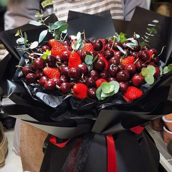 20Pcs Plastic Waterproof Flower Gift Wrapping Paper Florist Bouquet Packaging Red+Wine Gift Bags