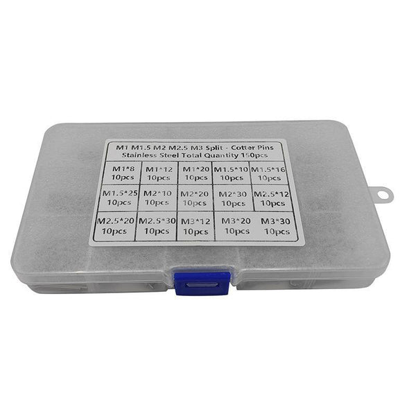 150Pcs Box Kinds Stainless Steel Split Cotter Pins Assortment Kit Tools Cherr Screws & Bolts