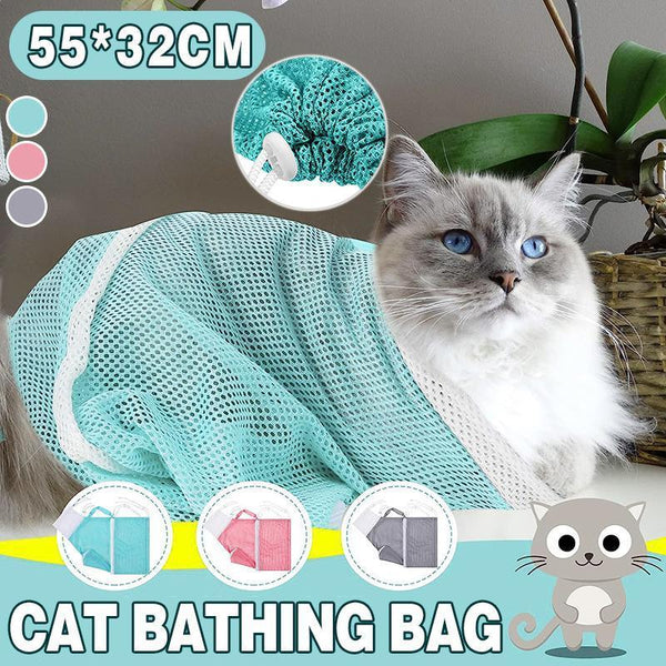 Cat Supplies Washing Bags For Pet Bathing Nail Trimm Mesh Grooming Grey Pet Grooming