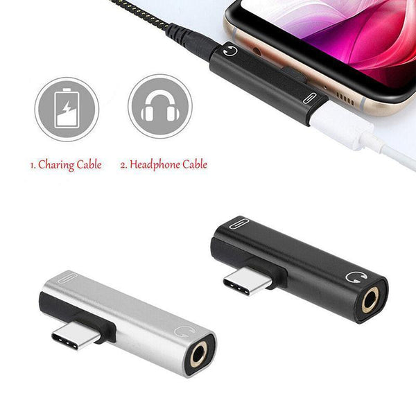 Up To 2 Type C 3.5Mm Audio Headphone Connector Earphone Adapter Aux Jack Silver Audio Cable Plugs & Jacks