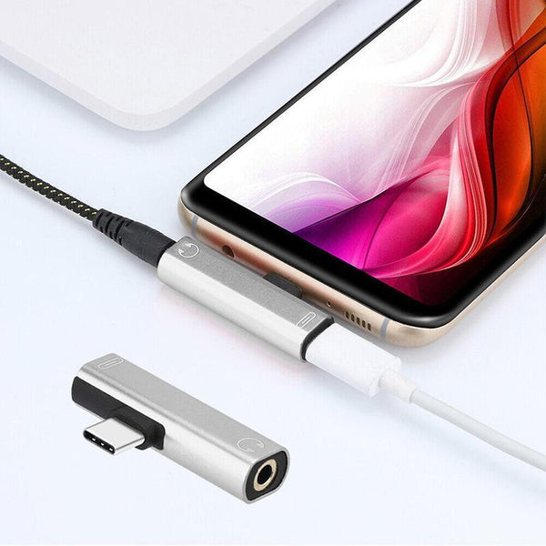 Up To 2 Type C 3.5Mm Audio Headphone Connector Earphone Adapter Aux Jack Silver Audio Cable Plugs & Jacks