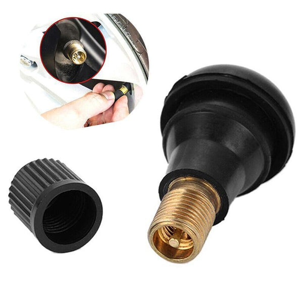 10X Tr412 Car Auto Snap In Tyre Valve Rubber Tubeless Short Stems Valve Stems Caps