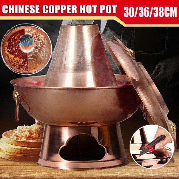 Stainless Steel Charcoal Chinese Copper Hot Pot Old Beijing Cookware Camping 36Cm Other Cookware