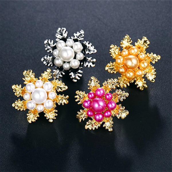 Imitation Pearl Brooch Elegant Jewelry Fashion Accessory Women Ladies Gift Sliver Brooches