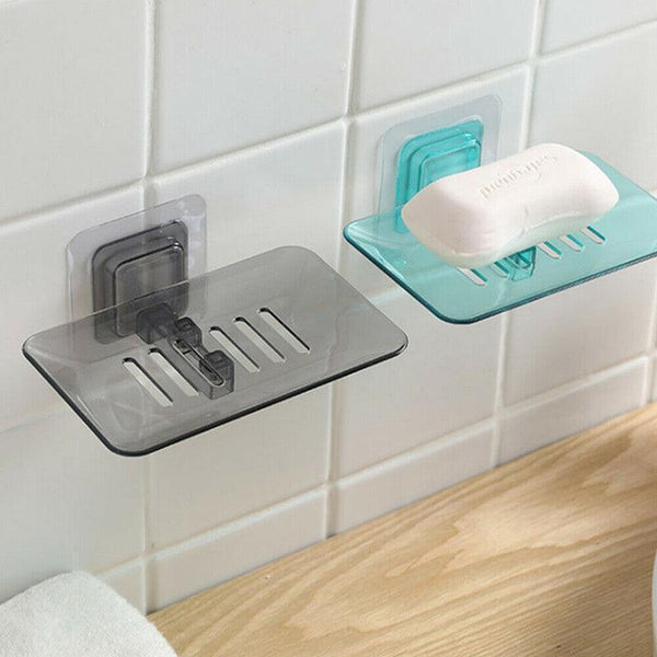 Bathroom Waterfall Tray Holder Soaps Plate Suction Case Containers Dish Storage Black Soap Dishes & Dispensers