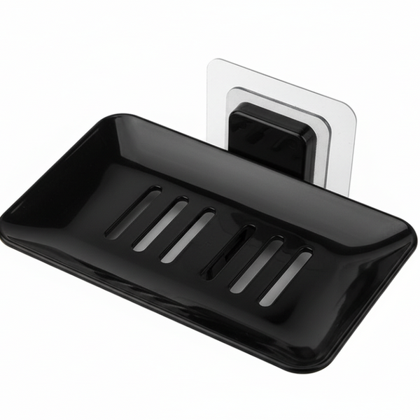 Bathroom Waterfall Tray Holder Soaps Plate Suction Case Containers Dish Storage Black Soap Dishes & Dispensers