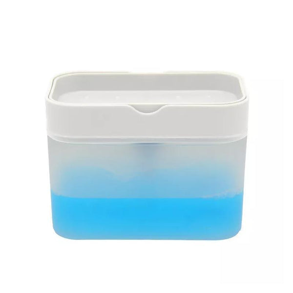 2 In 1 Soap Pump Dispenser Sponge Holder Dish Washing Liquid Container Kitchen Grey Soap Dishes & Dispensers