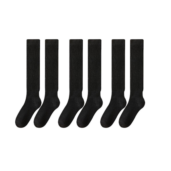 3Pairs Warm Calf Socks Stack Stockings Winter Fall Over Knee High Thick Set Black Womens Socks