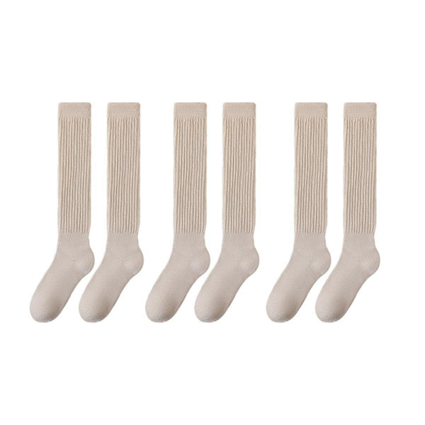 3Pairs Warm Calf Socks Stack Stockings Winter Fall Over Knee High Thick Set Black Womens Socks