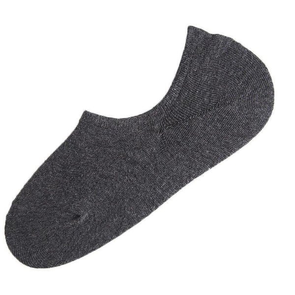 5 Pairs No Show Liner Socks Non Slip Cotton Low Cut Invisible Unisex Footies Dark Grey Womens Socks