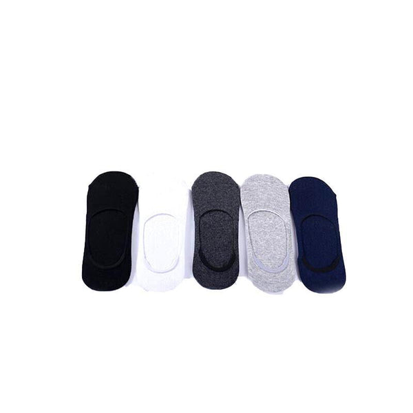 5 Pairs No Show Liner Socks Non Slip Cotton Low Cut Invisible Unisex Footies Dark Grey Womens Socks