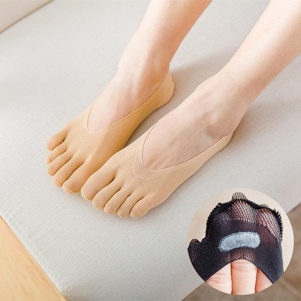 Five Finger Toe Socks Women Invisible Ankle Cut No Show Liner Low Packs Black 6 Pairs Womens Socks