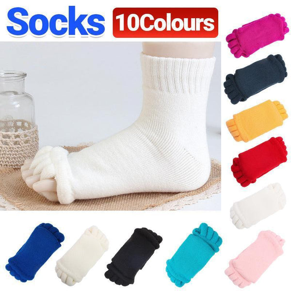 1 Pair Yoga Massage Socks Toe Separator Foot Alignment & Pain Relief Beige Womens Socks
