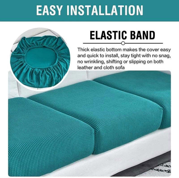 Stretch Sofa Slipcover 4 Seasons Universal Couch Protector Elastic Fabric Cover Double Black Slipcovers