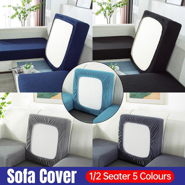 Stretch Sofa Slipcover 4 Seasons Universal Couch Protector Elastic Fabric Cover Single Navy Slipcovers