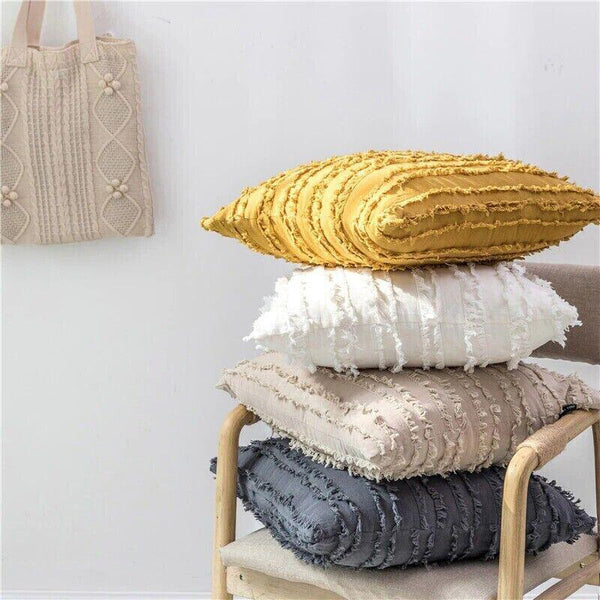 Boho Tassel Fringe Striped Cushion Cover Soft Home Decor Sofa Throw Pillow Case Black Cushion Covers