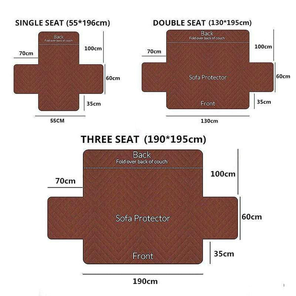 130X195cm Seater Pet Sofa Protector Cover Quilted Couch Covers Lounge Slipcover Black Slipcovers