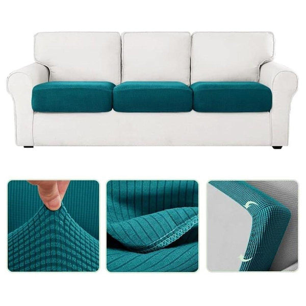 Stretch Sofa Slipcover 4 Seasons Universal Couch Protector Elastic Fabric Cover Double Light Grey Slipcovers