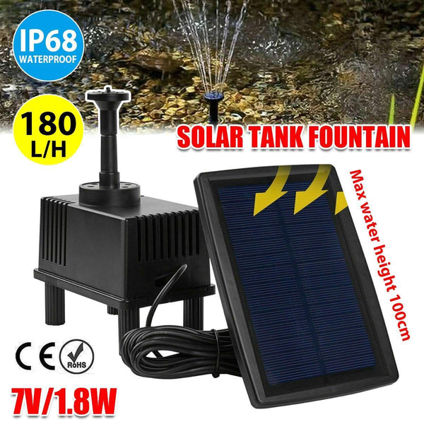 Solar Powered Water Fountain Pump Garden Pond Submersible Filter Fish Tank Kit Outdoor Fountains