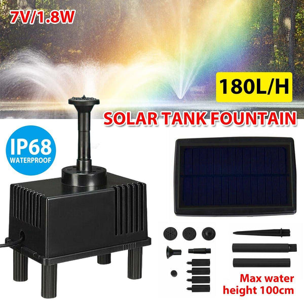 Solar Powered Water Fountain Pump Garden Pond Submersible Filter Fish Tank Kit Outdoor Fountains