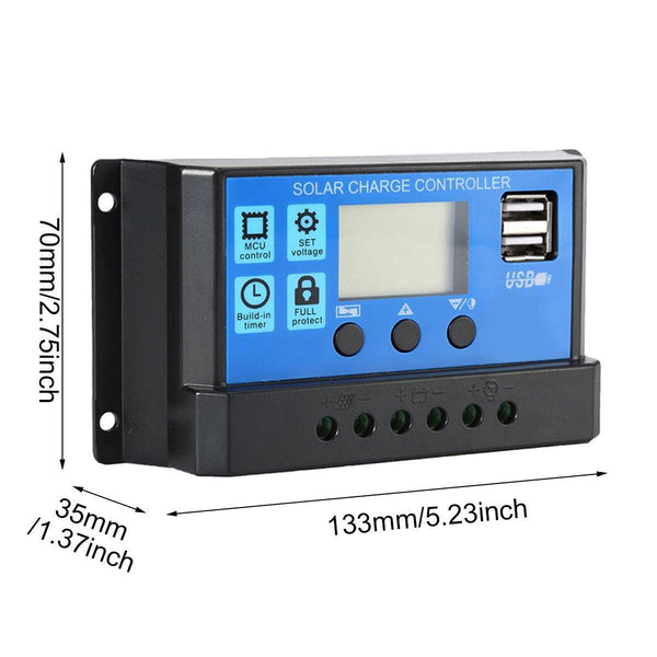 20A Solar Charge Controller 12V 24V Lcd Usb Ports Lead Acid Regulator Solar Power Chargers