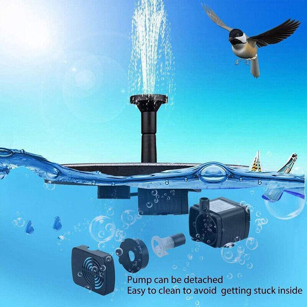 2022 Outdoor Solar Powered Floating Bird Bath Water Fountain Pump Garden Pond Au Bird Baths
