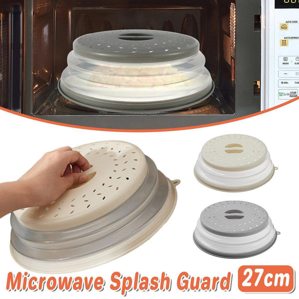 Multifunctional Microwave Oven Food Cover Heat Resistant Folding Splash Guard Grey Microwave Cooking Gadgets