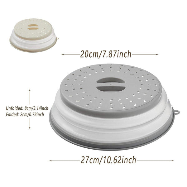 Multifunctional Microwave Oven Food Cover Heat Resistant Folding Splash Guard Grey Microwave Cooking Gadgets