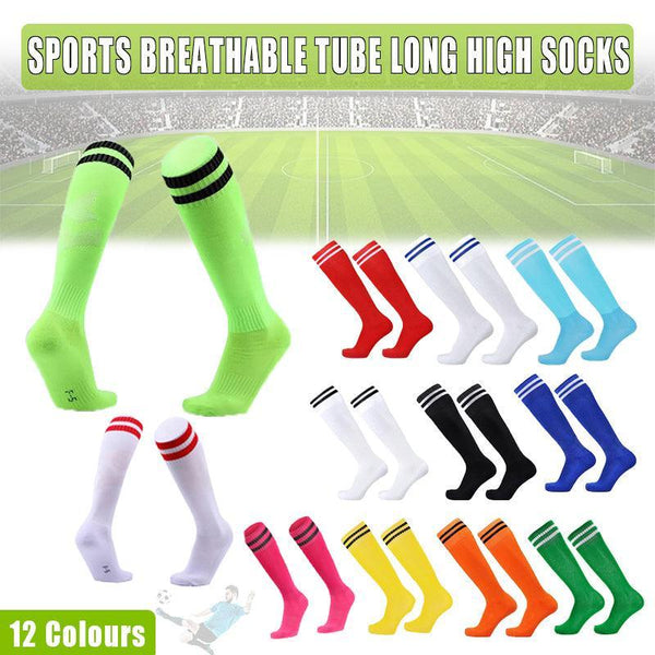 Mens Womens Sports Breathable Tube Long High Knee Warm Casual Footy Soccer White Socks